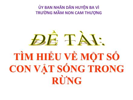 Bài giảng Lớp Lá - Tìm hiểu về một số con vật sống trong rừng - Trường Mầm non Cam Thượng