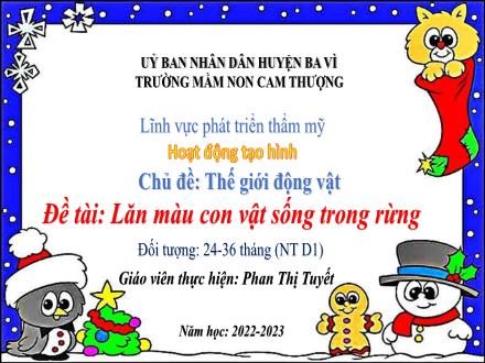 Bài giảng Lớp Nhà trẻ - Đề tài: Lăn màu con vật sống trong rừng - Năm học 2022-2023 - Phan Thị Tuyết
