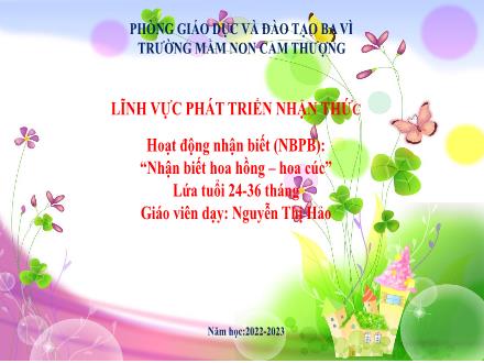 Bài giảng Lớp Nhà trẻ - Phát triển nhận thức - Nhận biết hoa hồng - Hoa cúc - Nguyễn Thị Hảo