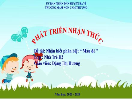 Bài giảng Nhà trẻ - Phát triển nhận thức - Nhận biết phân biệt: Màu đỏ - Đặng Thị Hương